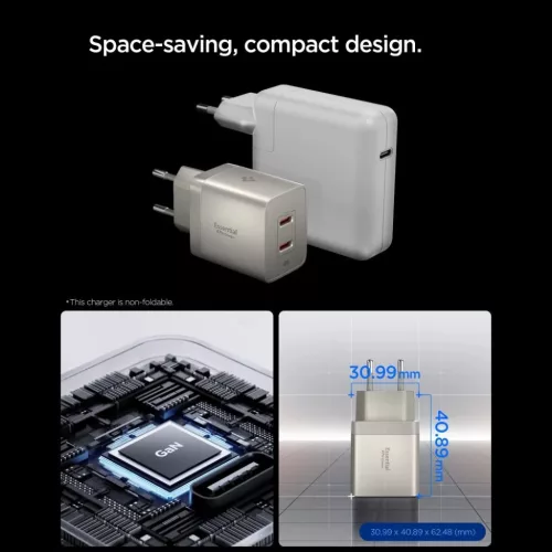 Spigen Essential EE472EU-GAN 2 portos GaN hálózati USB-C töltőadap-8800283315837 4 kép