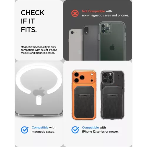 Spigen S314-4 Slim Fold Tripod Wallet MagSafe fekete-8800337247244 8 kép
