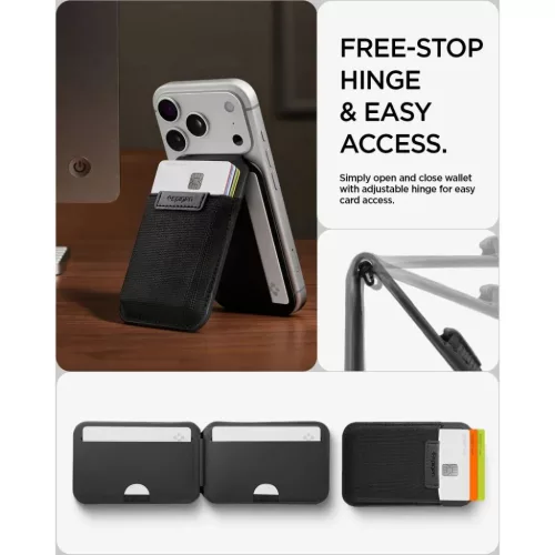 Spigen S314-4 Slim Fold Tripod Wallet MagSafe fekete-8800337247244 10 kép