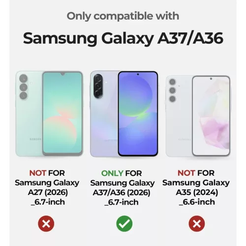 Dexnor Samsung Galaxy A37 tok beépített kijelzővédővel, mágneses-6977140254270 5 kép