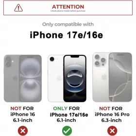 Dexnor iPhone 17e / iPhone 16e tok beépített kijelzővédővel, kame-6977140256687 2 kép
