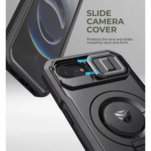 Dexnor iPhone 17e / iPhone 16e tok beépített kijelzővédővel, kame-6977140256687 6 kép