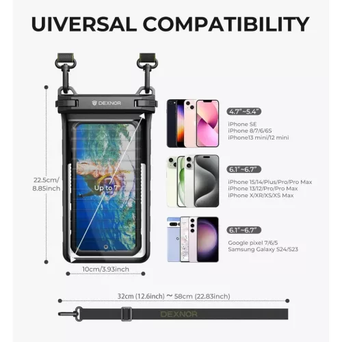 Dexnor IP68 vízálló univerzális telefontok állítható dupla kamp-6977140259718 1 kép