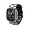 Dexnor Apple Watch Ultra 1/2/3/4 49 mm szíj strapabíró fém csatlakozóval és rozsdamentes acél kivitelben fekete