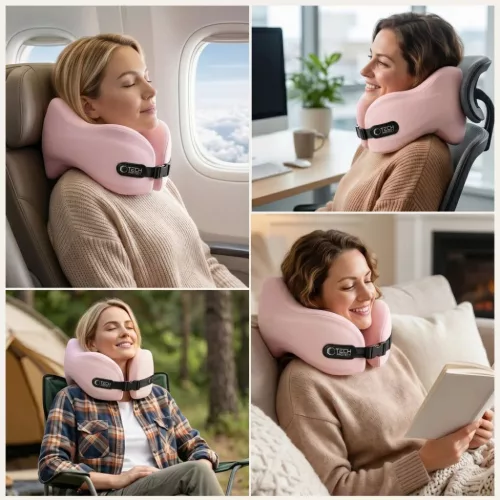 Tech-Protect ComfortRest utazó nyakpárna rózsaszín-5906302340125 6 kép