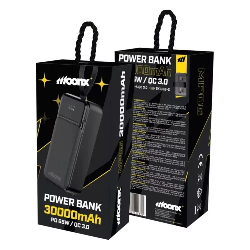 MOONX MP06 PD külső akkumulátor 65W 2xUSB-C + 2xUSB QC3.0 22.5W 300-5907317210335 4 kép