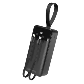   MOONX MP05 PD külső akkumulátor 20W 1xUSB-C + 1xUSB QC3.0 22.5W 30000mAh fekete