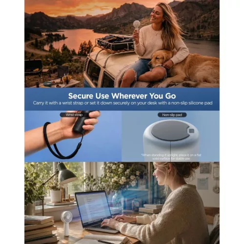 Spigen A905 Mini hordozható kézi ventilátor fekete-8800283315868 6 kép
