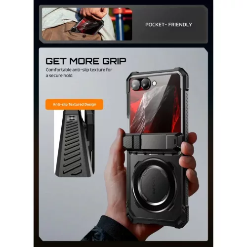 Samsung Galaxy Z Flip 8 Supcase UB Grip Mag MagSafe fekete tok-843439162266 7 kép