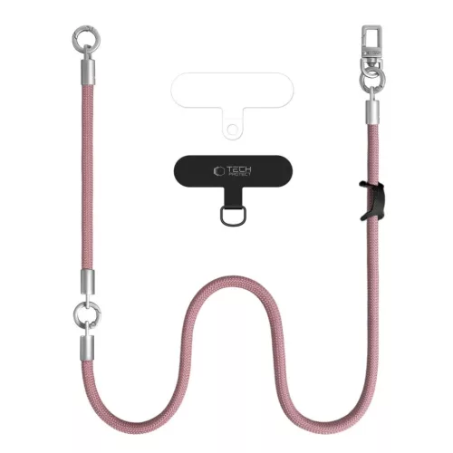 Tech-Protect C10S Rope Crossbody & Wrist porrózsaszín/titán-5906302324354 2 kép