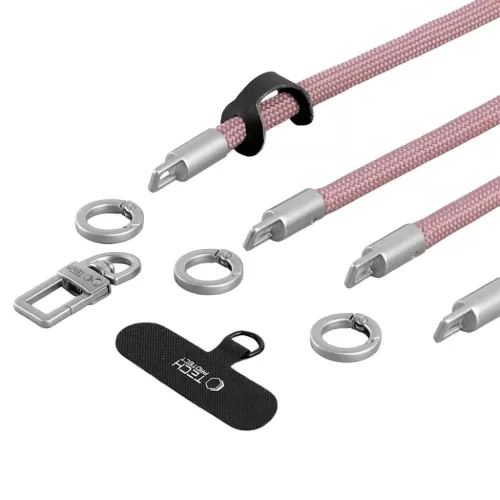 Tech-Protect C10S Rope Crossbody & Wrist porrózsaszín/titán-5906302324354 3 kép