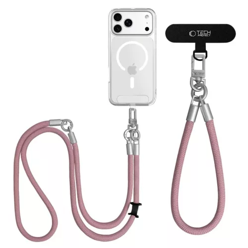 Tech-Protect C10S Rope Crossbody & Wrist porrózsaszín/titán-5906302324354 4 kép