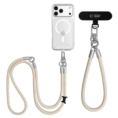 Tech-Protect C10S Rope Crossbody & Wrist sivatagi bézs/titán-5906302324361 5 kép