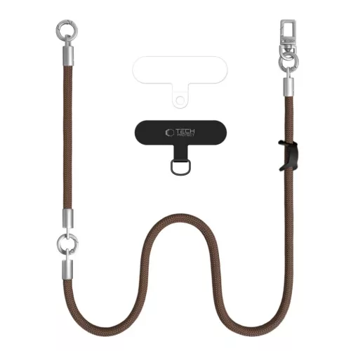 Tech-Protect C10S Rope Crossbody és csuklópánt dióbarna / titán-5906302324378 2 kép