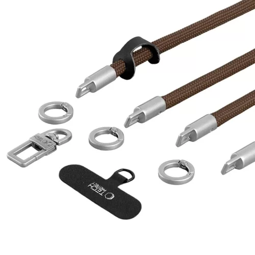 Tech-Protect C10S Rope Crossbody és csuklópánt dióbarna / titán-5906302324378 3 kép