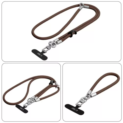 Tech-Protect C10S Rope Crossbody és csuklópánt dióbarna / titán-5906302324378 4 kép