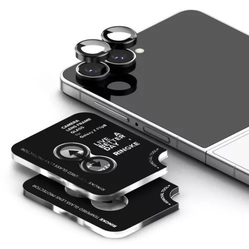 Galaxy Z Flip 8 fekete Ringke Camera Frame Protector kameraüveg, 2 d-8800380460621 3 kép