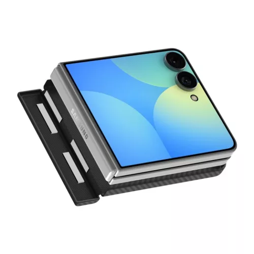  Samsung Galaxy Z Flip 8 fekete Spigen AirSkin Aramid MagFit MagSafe t-8800337246469 3 kép