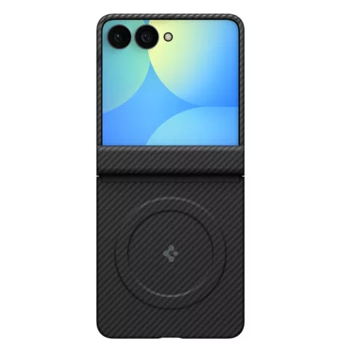  Samsung Galaxy Z Flip 8 fekete Spigen AirSkin Aramid MagFit MagSafe t-8800337246469 5 kép