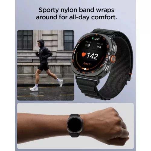  Samsung Galaxy Watch Ultra 1 / 2 (47 mm) fekete Spigen WBF1 nejlon ó-8800337247466 5 kép