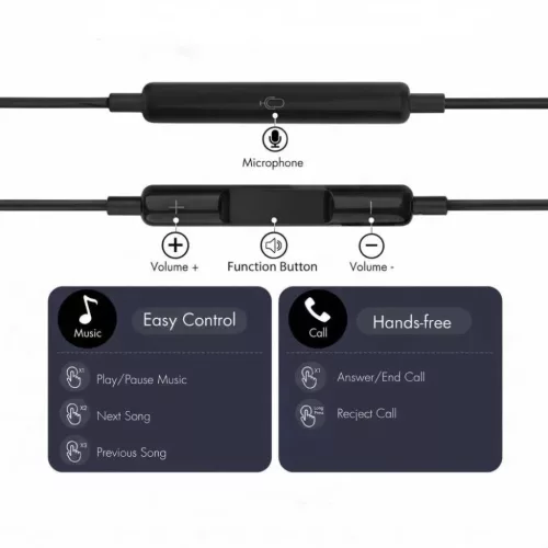 Tech-Protect Ultraboost Core G3 fekete USB-C vezetékes fülhallgató-5906302324248 7 kép