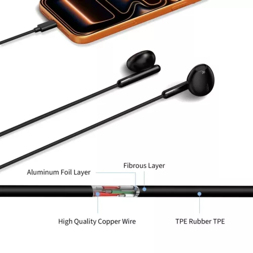 Tech-Protect Ultraboost Core G4 USB-C vezetékes fülhallgató fekete-5906302324286 3 kép