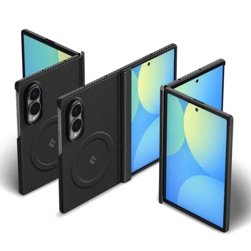  Samsung Galaxy Z Fold 8 fekete Spigen AirSkin Aramid MagFit tok-8800337250817 7 kép