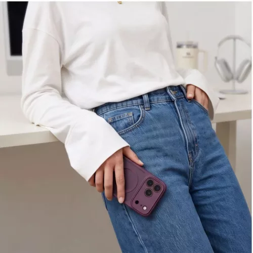  iPhone 17 Pro / 18 Pro matt sötét cseresznye Tech-Protect BasicMag -5906302341849 8 kép