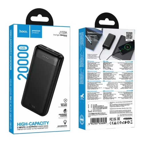 Powerbank 20000 mAh 2A 10W Hoco J153A black-6942007656085 6 kép