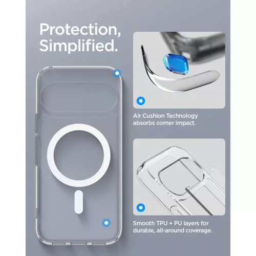 Google Pixel 11 Átlátszó/fehér Spigen Ultra Hybrid Mag MagSafe tok-8800337245745 8 kép