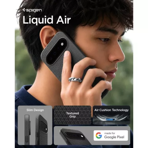 Google Pixel 11 Matte Black Spigen Liquid Air tok-8800337245714 8 kép
