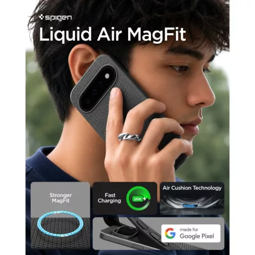 Google Pixel 11 matt fekete Spigen Liquid Air Mag MagSafe tok-8800337245721 7 kép