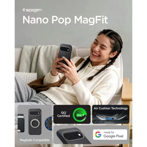 Google Pixel 11 fekete-szürke Spigen Nano Pop MagSafe tok-8800337245783 8 kép