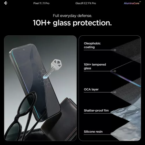 Google Pixel 11 / 11 Pro átlátszó Spigen Glas.tR EZ Fit Pro AC edze-8800337246131 8 kép