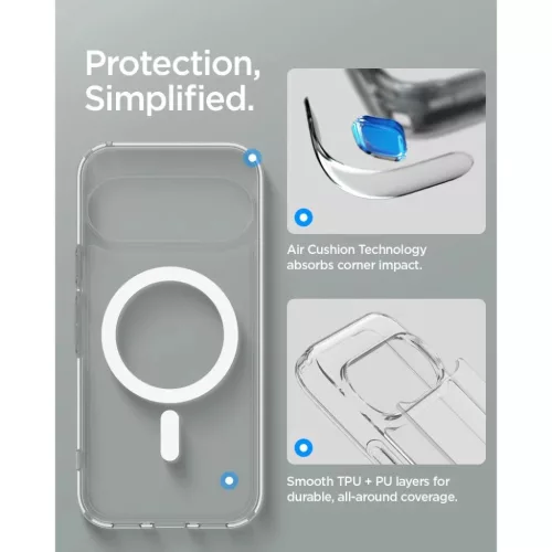 Google Pixel 11 Pro Clear/fehér Spigen Ultra Hybrid Mag MagSafe tok-8800337245646 8 kép