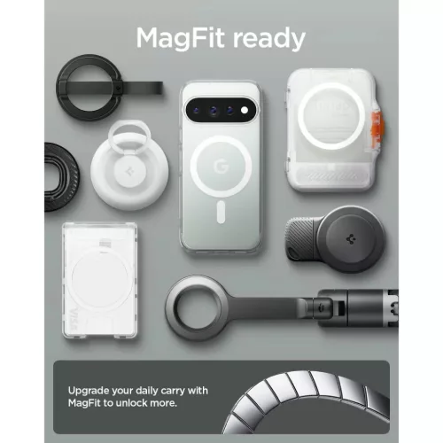 Google Pixel 11 Pro Clear/fehér Spigen Ultra Hybrid Mag MagSafe tok-8800337245646 9 kép