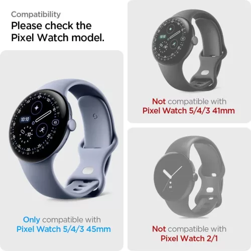 Google Pixel Watch 3 / 4 / 5 (45 mm) átlátszó Spigen Elite Shield E-8809971233767 5 kép