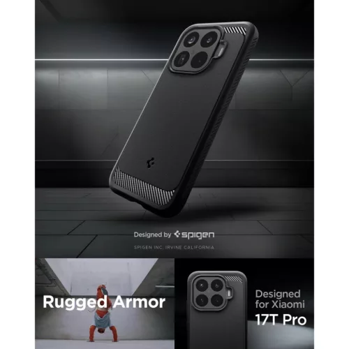  Xiaomi 17T Pro Matt fekete Spigen Rugged Armor tok-8800337249989 6 kép