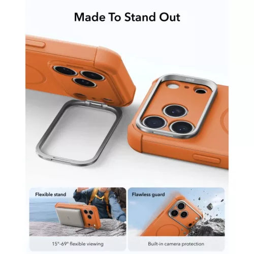  Apple iPhone 17 Pro / 18 Pro narancssárga ESR Cyber Tough Kickstand -4894240307915 4 kép