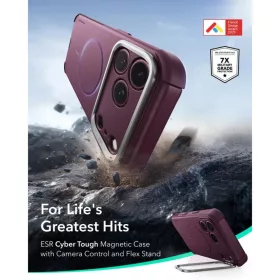  iPhone 17 Pro Max / 18 Pro Max mély bordó ESR Cyber Tough Kitámasz-4894240304020 2 kép