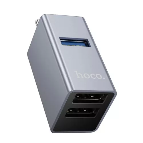 Hoco HB54A 3 az 1-ben USB-C adapter, szürke-6942007680806 4 kép