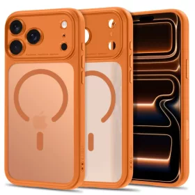   iPhone 17 Pro / 18 Pro matt kozmikus narancssárga Tech-Protect MagPeak MagSafe CC tok