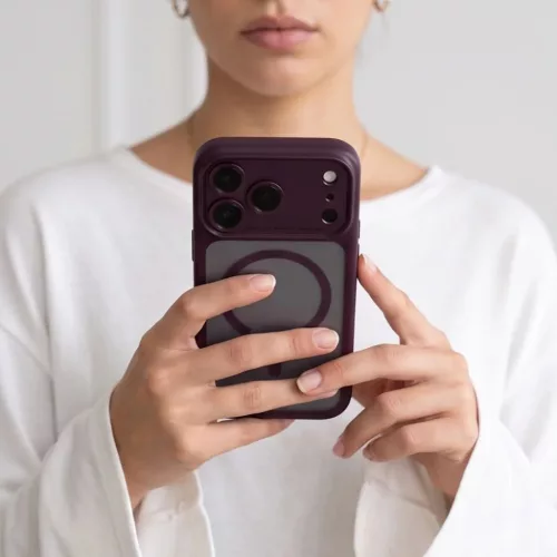Apple iPhone 17 Pro / 18 Pro matt sötétcseresznye Tech-Protect MagPe-5906302341924 7 kép
