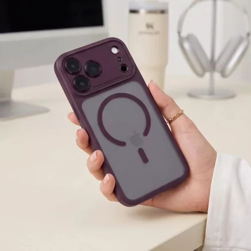 Apple iPhone 17 Pro / 18 Pro matt sötétcseresznye Tech-Protect MagPe-5906302341924 9 kép
