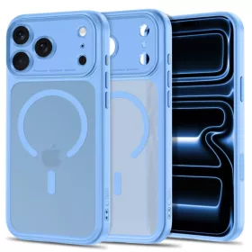   iPhone 17 Pro / 18 Pro matt világoskék Tech-Protect MagPeak MagSafe CC védőtok