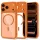 iPhone 17 Pro Max / 18 Pro Max kozmikus narancssárga/átlátszó Tech-Protect MagPeak MagSafe CC tok