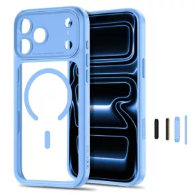 Apple iPhone 17 Pro Max / 18 Pro Max áttetsző világoskék Tech-Prot-5906302341993 2 kép