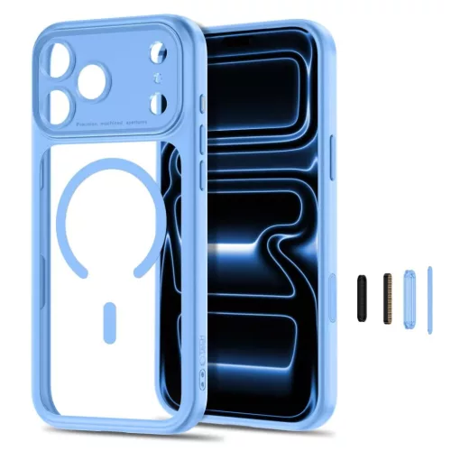 Apple iPhone 17 Pro Max / 18 Pro Max áttetsző világoskék Tech-Prot-5906302341993 2 kép