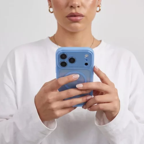 Apple iPhone 17 Pro Max / 18 Pro Max áttetsző világoskék Tech-Prot-5906302341993 6 kép