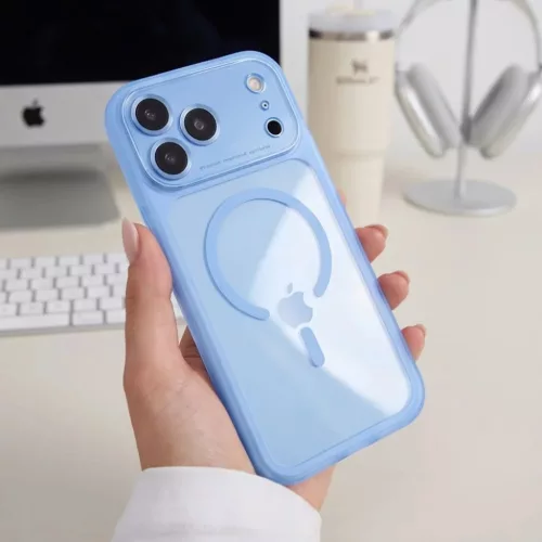 Apple iPhone 17 Pro Max / 18 Pro Max áttetsző világoskék Tech-Prot-5906302341993 8 kép